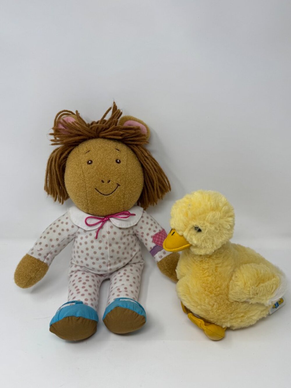 Vintage Playskool Arthur DW Doll 16” & Dakin Yellow Duck 8” Plush Lot